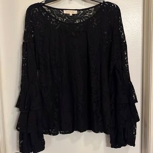 Black Lace Top with attached Camisole